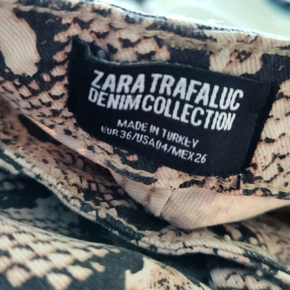 Zara Tan Snakeskin Print  Jean's - Picture 6 of 10
